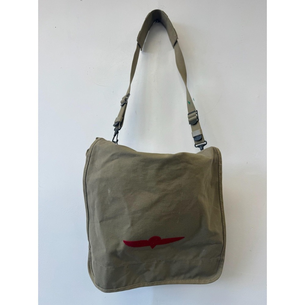 Vintage Banana‎ Republic Paratrooper Messenger Bag Mens Large Green Canvas Army